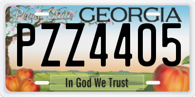 GA license plate PZZ4405