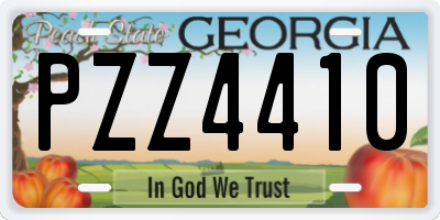 GA license plate PZZ4410