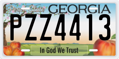GA license plate PZZ4413