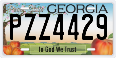 GA license plate PZZ4429