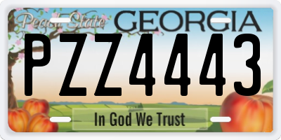 GA license plate PZZ4443