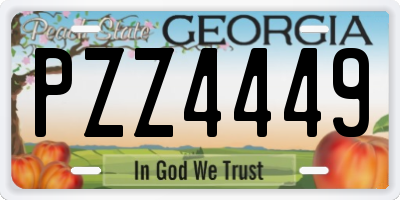 GA license plate PZZ4449