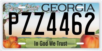 GA license plate PZZ4462