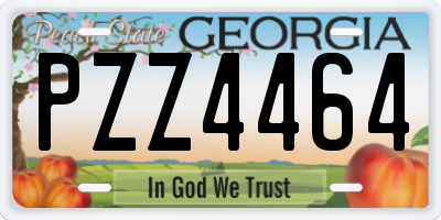 GA license plate PZZ4464