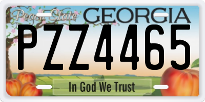 GA license plate PZZ4465