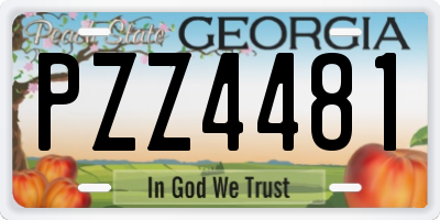 GA license plate PZZ4481