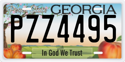 GA license plate PZZ4495