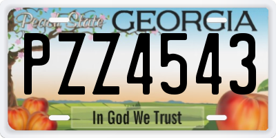 GA license plate PZZ4543