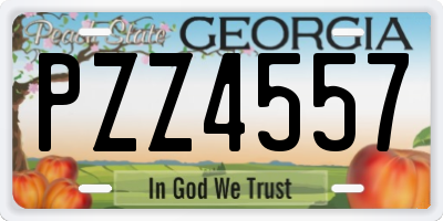 GA license plate PZZ4557