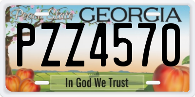 GA license plate PZZ4570
