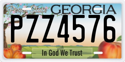GA license plate PZZ4576