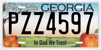 GA license plate PZZ4597