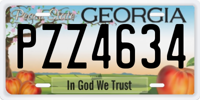 GA license plate PZZ4634