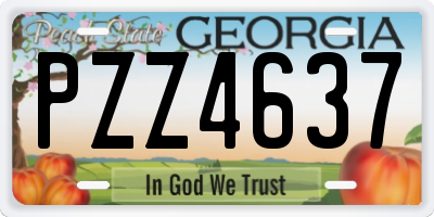 GA license plate PZZ4637