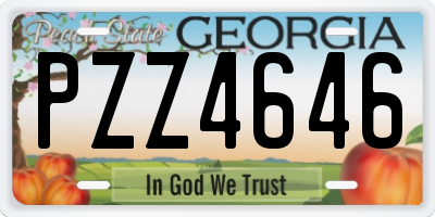 GA license plate PZZ4646