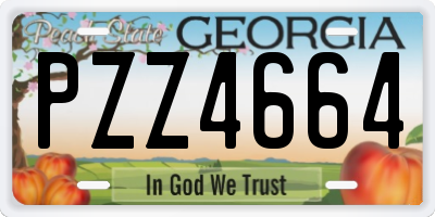 GA license plate PZZ4664