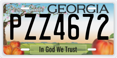 GA license plate PZZ4672