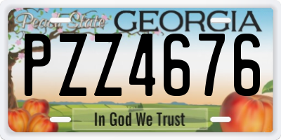 GA license plate PZZ4676
