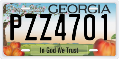 GA license plate PZZ4701