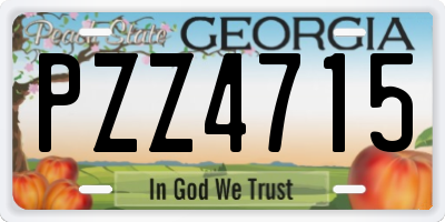 GA license plate PZZ4715