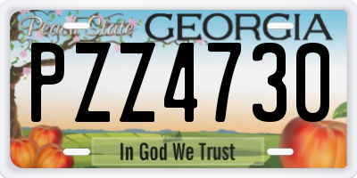 GA license plate PZZ4730