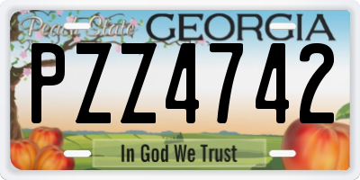 GA license plate PZZ4742
