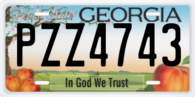 GA license plate PZZ4743