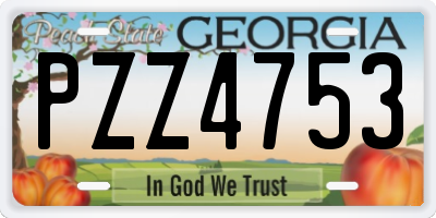 GA license plate PZZ4753