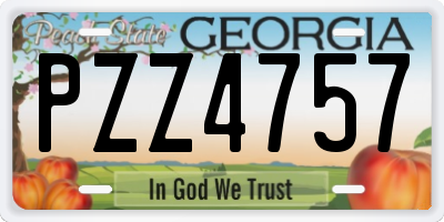 GA license plate PZZ4757