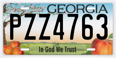 GA license plate PZZ4763