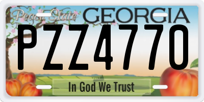 GA license plate PZZ4770