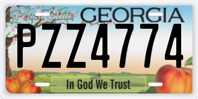 GA license plate PZZ4774
