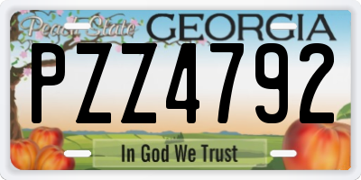 GA license plate PZZ4792