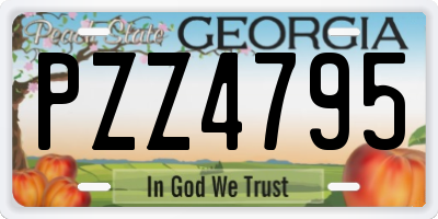 GA license plate PZZ4795