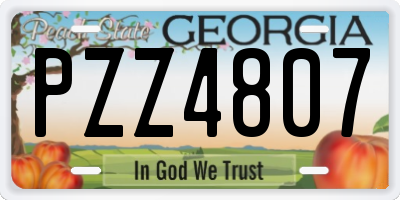 GA license plate PZZ4807