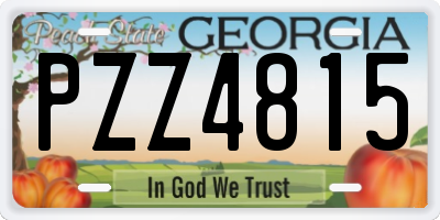 GA license plate PZZ4815