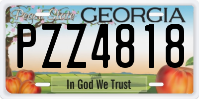 GA license plate PZZ4818