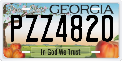 GA license plate PZZ4820