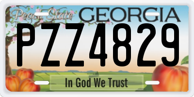 GA license plate PZZ4829