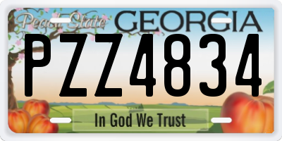 GA license plate PZZ4834