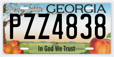 GA license plate PZZ4838