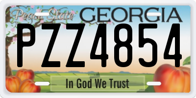 GA license plate PZZ4854