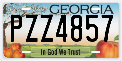 GA license plate PZZ4857