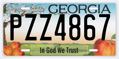 GA license plate PZZ4867