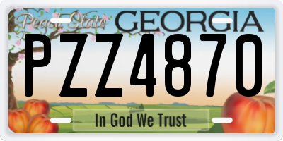 GA license plate PZZ4870