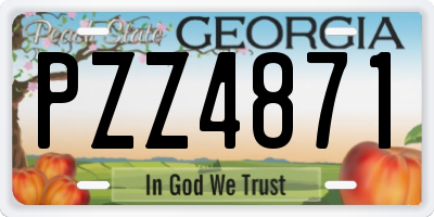 GA license plate PZZ4871