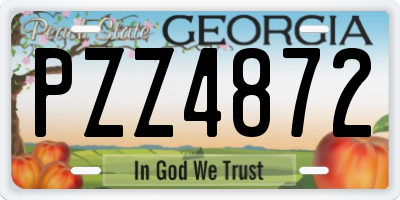 GA license plate PZZ4872