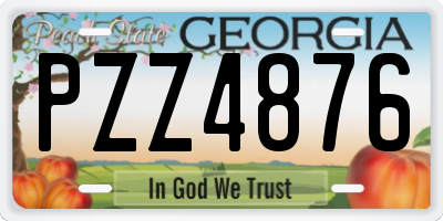 GA license plate PZZ4876