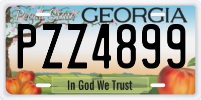 GA license plate PZZ4899