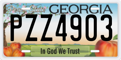 GA license plate PZZ4903